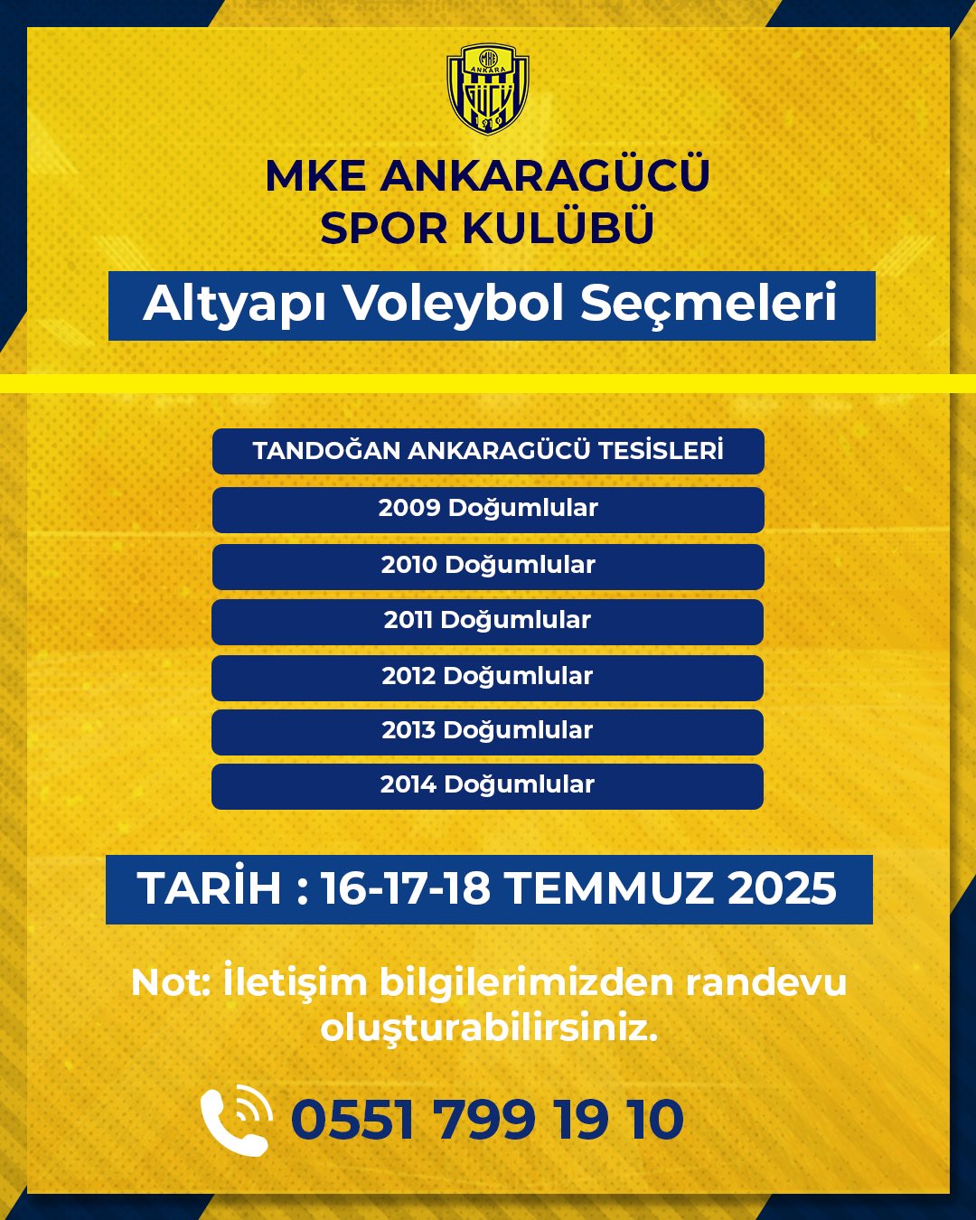 Ankaragücü Voleybol Seçmeleri