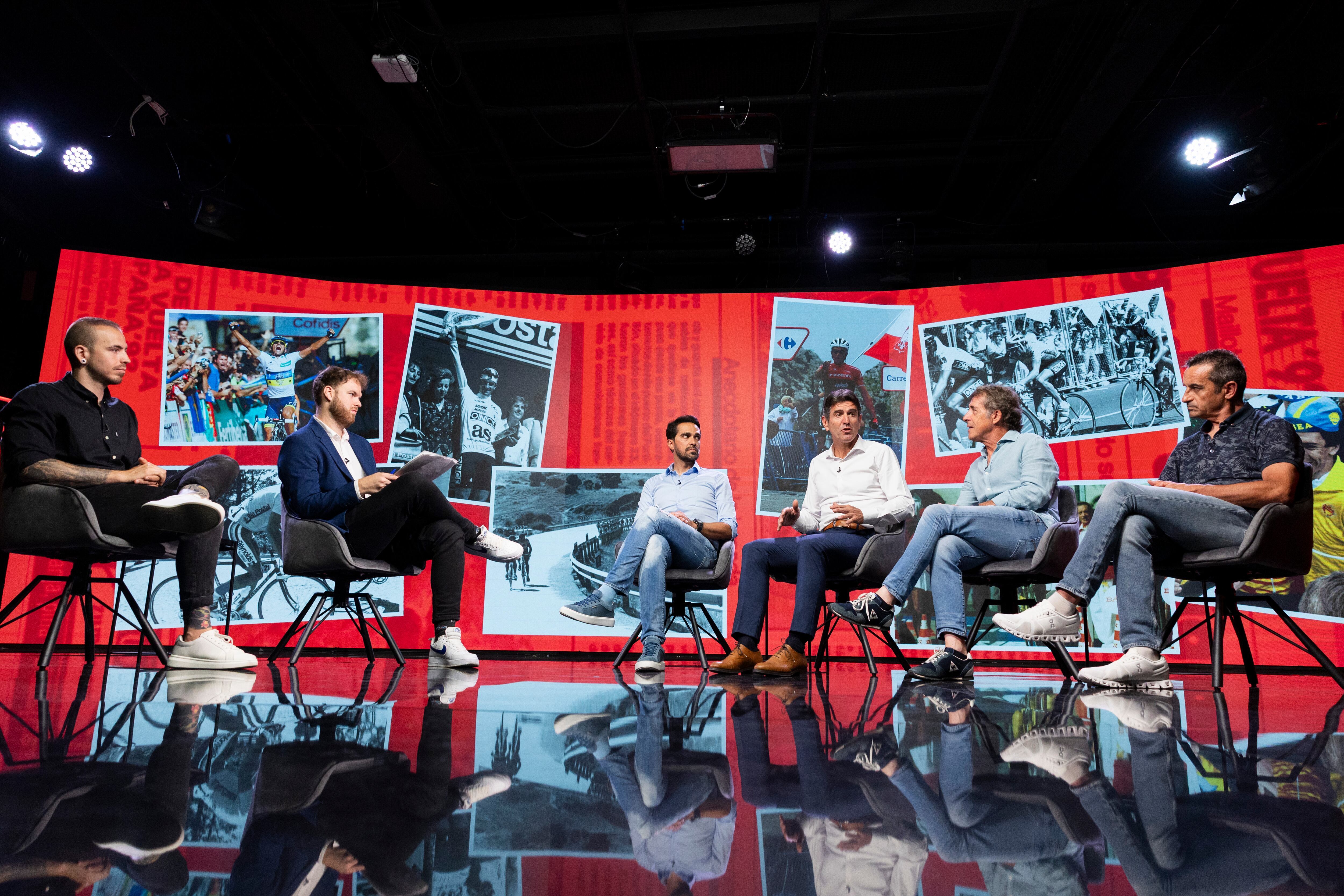 Palomar y Miranda, con Contador, Olano, Delgado y Mauri en el especial de AS
